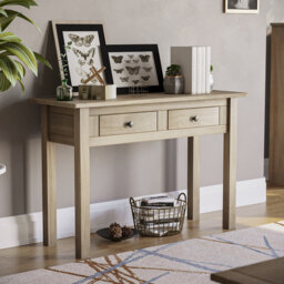 Somers 2 Drawer 110Cm Solid Wood Console Table, for Hallway & Living Room Furniture