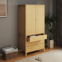 Rover 2 Door & 3 Drawer Wardrobe, Oak-Effect Finish, Metal Runners