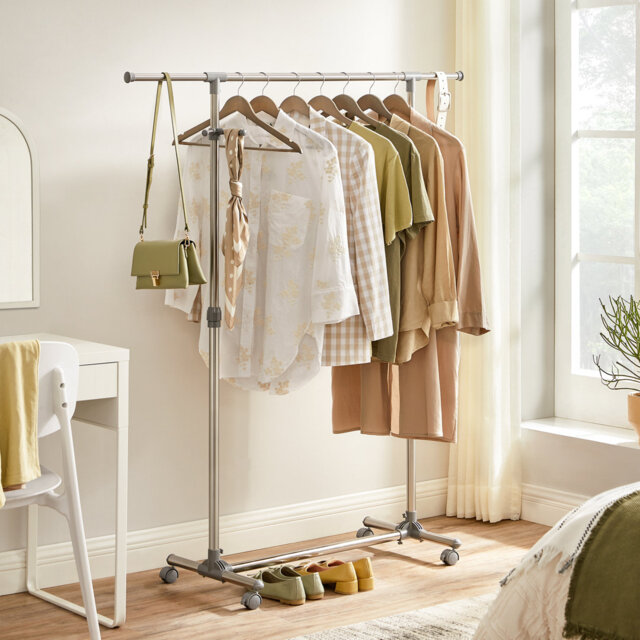 Adjustable Rolling Clothing Rack