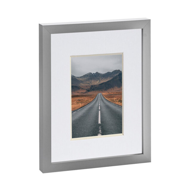 "Photo Frame with 4"" x 6"" Mount - 8"" x 10"" - Grey/White"