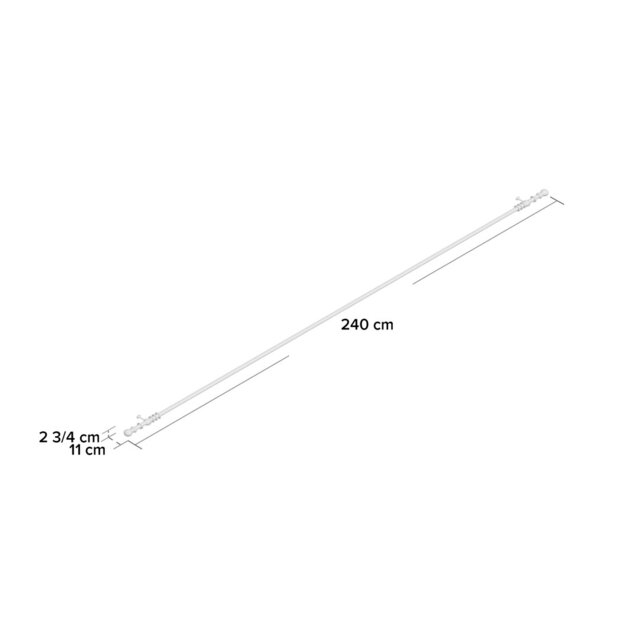 Delaya 28cm Single Curtain Pole