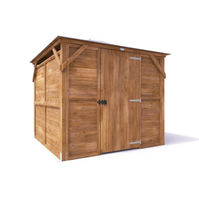 Dunster House Wooden Gazebo with Sides Erin 2.5m x 2.5m Enclosed Solid Wall Panels Garden Shelter with Roof Felt