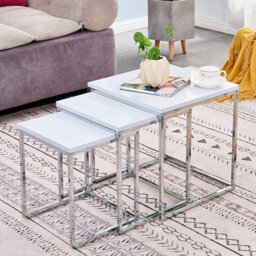 Chavira Glass Top Sled Square Nesting Side Tables