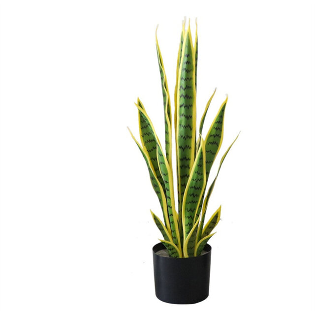 Fake Snake Plant, Faux Potted Artificial Snake Plant With Pot