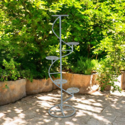 Blue Metal 5 Tier Plant Stand