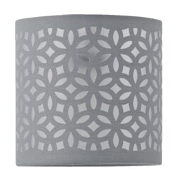 15cm H Cotton Drum Lamp Shade ( Uno ) in Grey