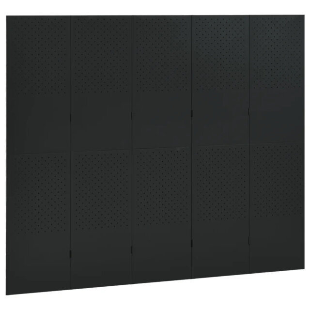 Symple Stuff 4-Panel Room Dividers 2 Pcs Black 160X180 Cm Steel