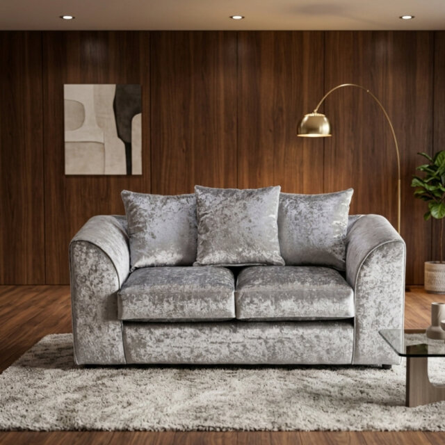 Crushed Velvet 2-Seater Sofa For Living Room