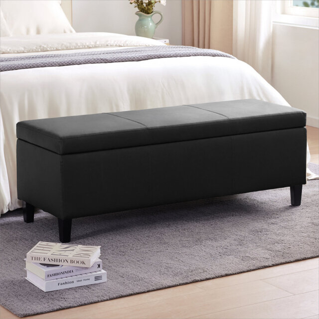 Faux Leather Upholstered Storage Bench