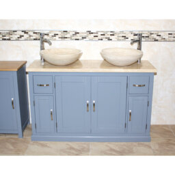 Ottowa 1230mm Double Bathroom Vanity with Vessel Stone Basin