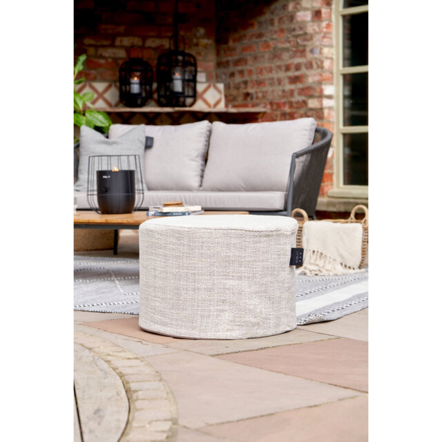 Cosipouf 60cm Wide Round Chevron Pouf Ottoman