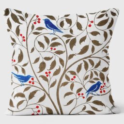 Birds in a Holly Tree - William Morris Cushion
