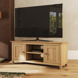 "Daris 2 Door TV Cabinet Unit. 110cm Wide. For Screens Up To 50"". Fully Assembled."