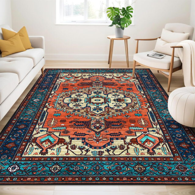 Washable Rugs Living Room Area Rugs Vintage Boho 160X230cm