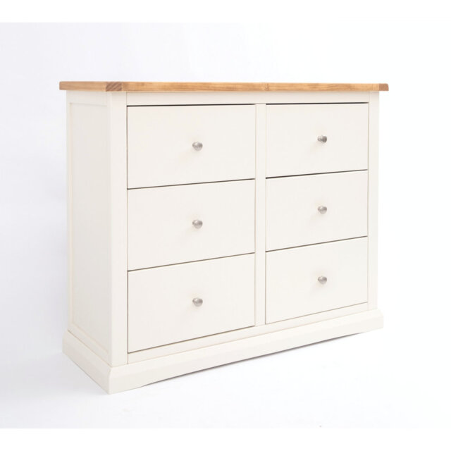 6 Drawer 110cm W Double Dresser