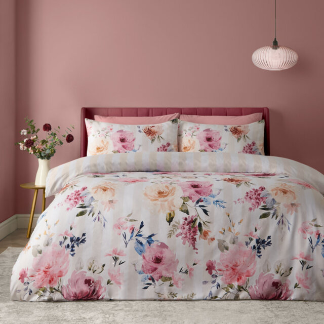 Floral Stripe So Soft Reversible Duvet Cover Set