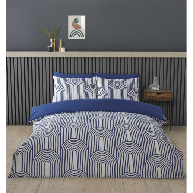 Cotton Blend Geometric Duvet Cover Set with Pillowcases Included
