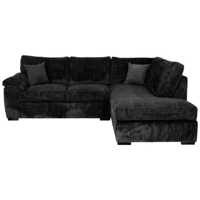 Modern 4-Seater Jumbo Cord L-Shaped Corner Sofa With Pillow Top Arms