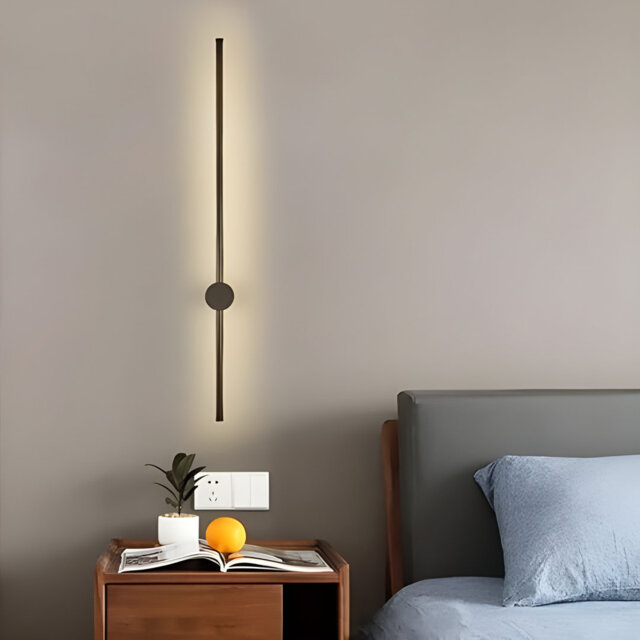 Athena - Modern Black Led Wall Sconce-80cm-14W LED Up/Down Wall Sconce â Warm White Wall Wash Light for Living Room, Bedroom, Hallway & Stairs, Matt