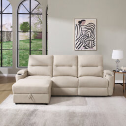 3 Seater Linen Electric Reclining Sofa & Chaise