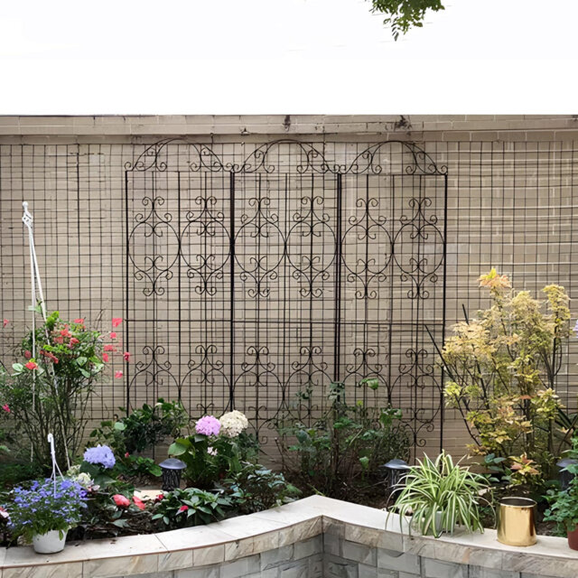 203cm H x 56cm W Metal Garden Trellis - 2 Pack, Heavy-Duty Climbing Plant Support for Roses, Vegetables & Vines - Black