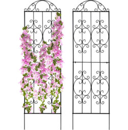 203cm H x 56cm W Metal Garden Trellis - 2 Pack, Heavy-Duty Climbing Plant Support for Roses, Vegetables & Vines - Black