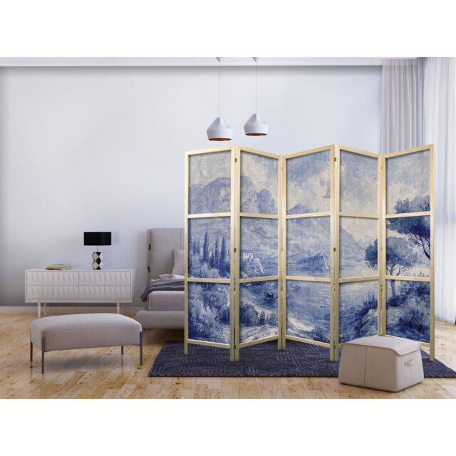 171cm H Solid Wood Folding Room Divider