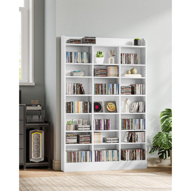 CD/DVD Storage Rack, 747 CD Storage Tower, Storage Racks Shelf with Adjustable shelves, Media Display Stand Units for Living Room Study, 100 x 17 x 15