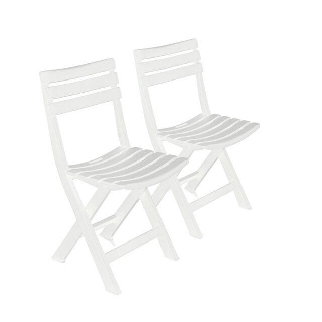 Conover Komodo/Birky Collapsible Garden Patio Camping Chairs White X2