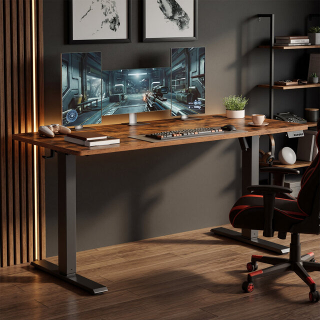 Height Adjustable Desk, Electric Standing Desk, 4 Memory Heights, Sedentary Reminder, 100 X 60 Cm, Yellow