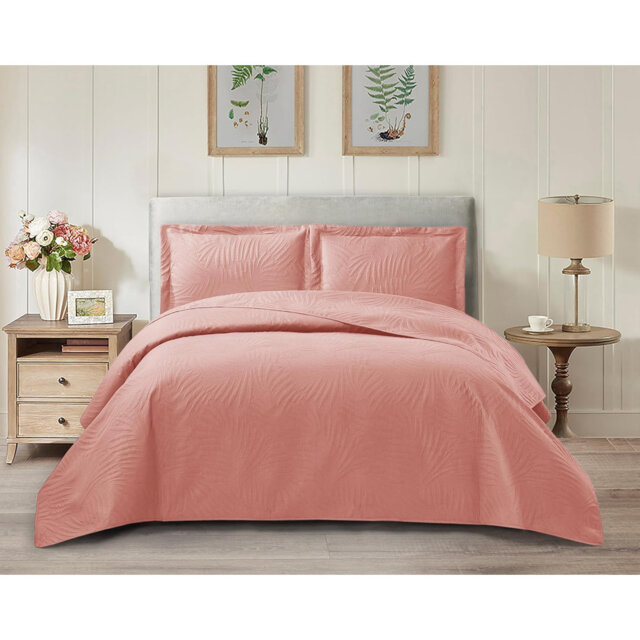 Microfiber Solid Colour Bedspread with Pillow Shams