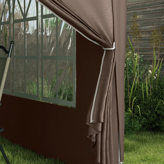 3m x 3m Pop Up Garden Gazebo with Windows & Carry Bag, Coffee
