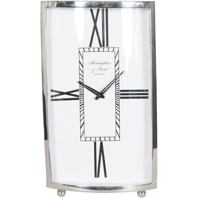 Modern & Contemporary Roman Numeral Metal Mechanical Tabletop Clock Nickel