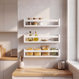Pine Wood,Metal Floating Shelf