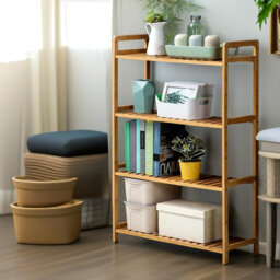 Natural Bamboo Wooden 16 Pair Shoe Rack, Shoe Organiser, Entryway Furniture
