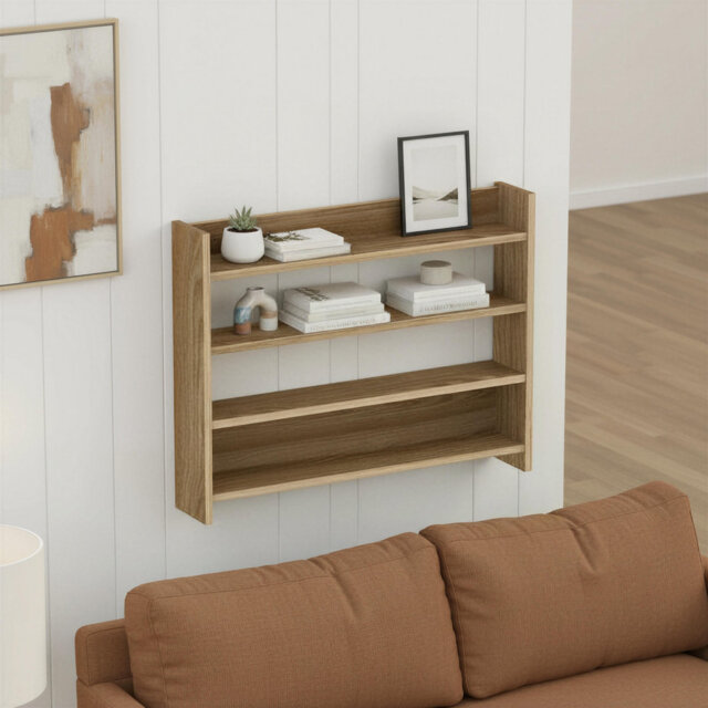 Lane 85cm Wide Wall Mounted Shelf With 4 Tiers Of Storage