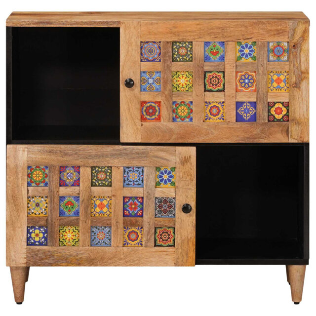 Solid Wood Rectangle Accent Cabinet