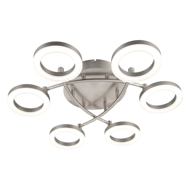 Juni Ring Built-in, Integrated LED Modern Ceiling Flush Light - Matt Nickel, 3,000K Neutral white