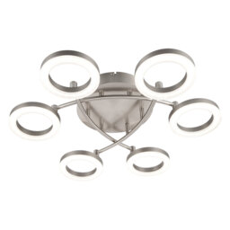 Juni Ring Built-in, Integrated LED Modern Ceiling Flush Light - Matt Nickel, 3,000K Neutral white