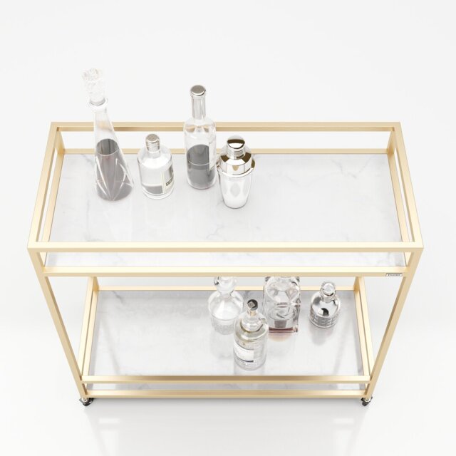 Ginger Metal Bar Cart