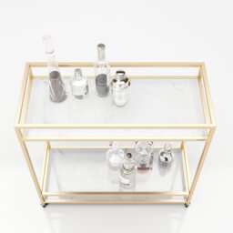 Ginger Metal Bar Cart