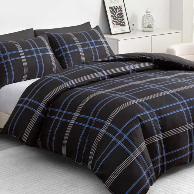 Premium Duvet Cover Set Double Brushed Microfiber Reversible With Zipper Closure & Corner Ties
