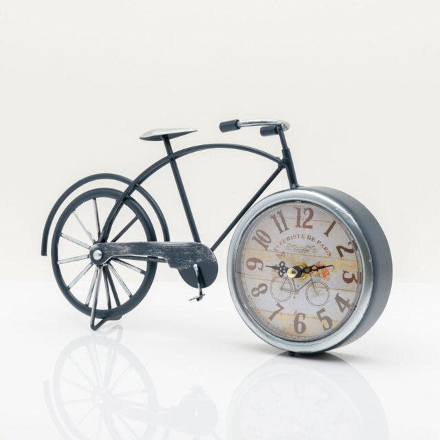 Analogue Metal Quartz Movement / Crystal Tabletop Clock in Grey/Brown