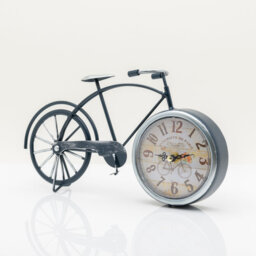 Analogue Metal Quartz Movement / Crystal Tabletop Clock in Grey/Brown