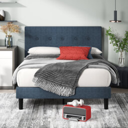 Eleonora Upholstered Bed Frame with Button-Tufted Headboard