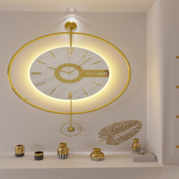 Wall Clocks For Living Room,  Large Modern Silent Wall Clock, Gold Clock With No Ticking, Scandinavian Design With Sweep Movement, For Home Decor