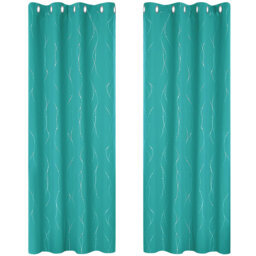Cida Polyester Blackout Grommet / Eyelet Curtain Pair