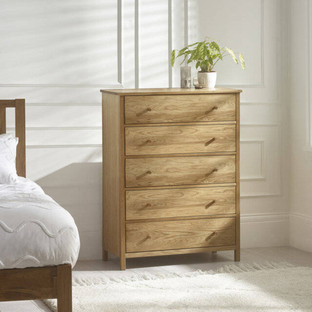 Ahlyssa 84cm W 5 - Drawer Chest of Drawers