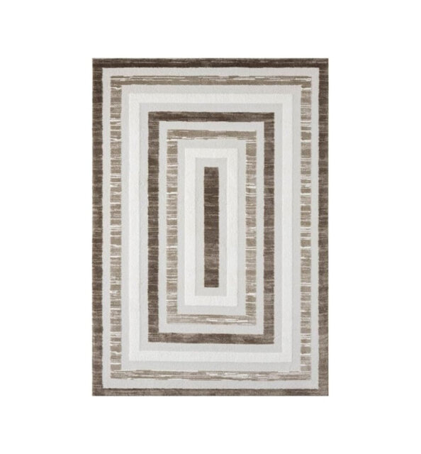 White and Brown 120x170cm Super Soft High Dense Pile Non Slip Thick Area Rug