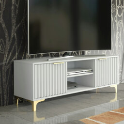 MEX 120cm TV Stand & Sideboard with Gold Legs and Storage Cabinets